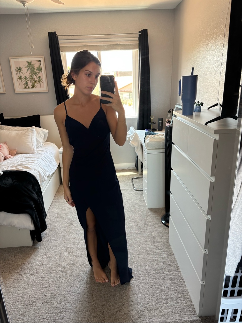 Windsor Midnight Navy Spaghetti-Strap Maxi Dress - Picture 5 of 6